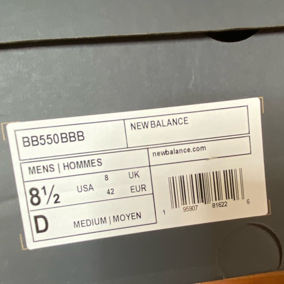 New Balance 550 Black on Black 8.5 - Picture 10 of 10